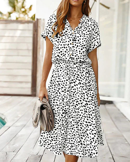 Robe Élégante Midi à Imprimé Floral pour Femmes