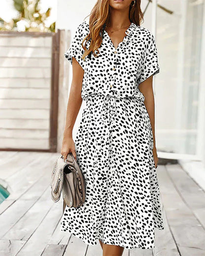 Robe Élégante Midi à Imprimé Floral pour Femmes