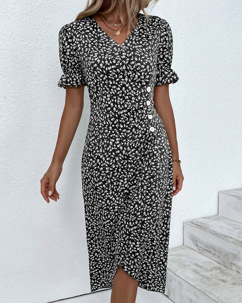 Robe Été Florale Rose Courte Féminine