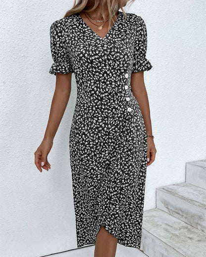 Robe Été Florale Rose Courte Féminine