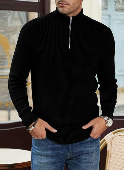 Pull Homme Col Zip Décontracté et Élégant