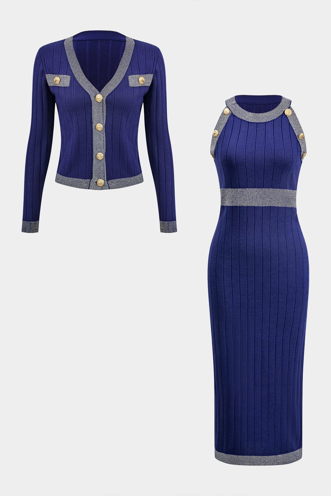Ensemble Laura : Cardigan et Robe Élégante - BerlinGlamour
