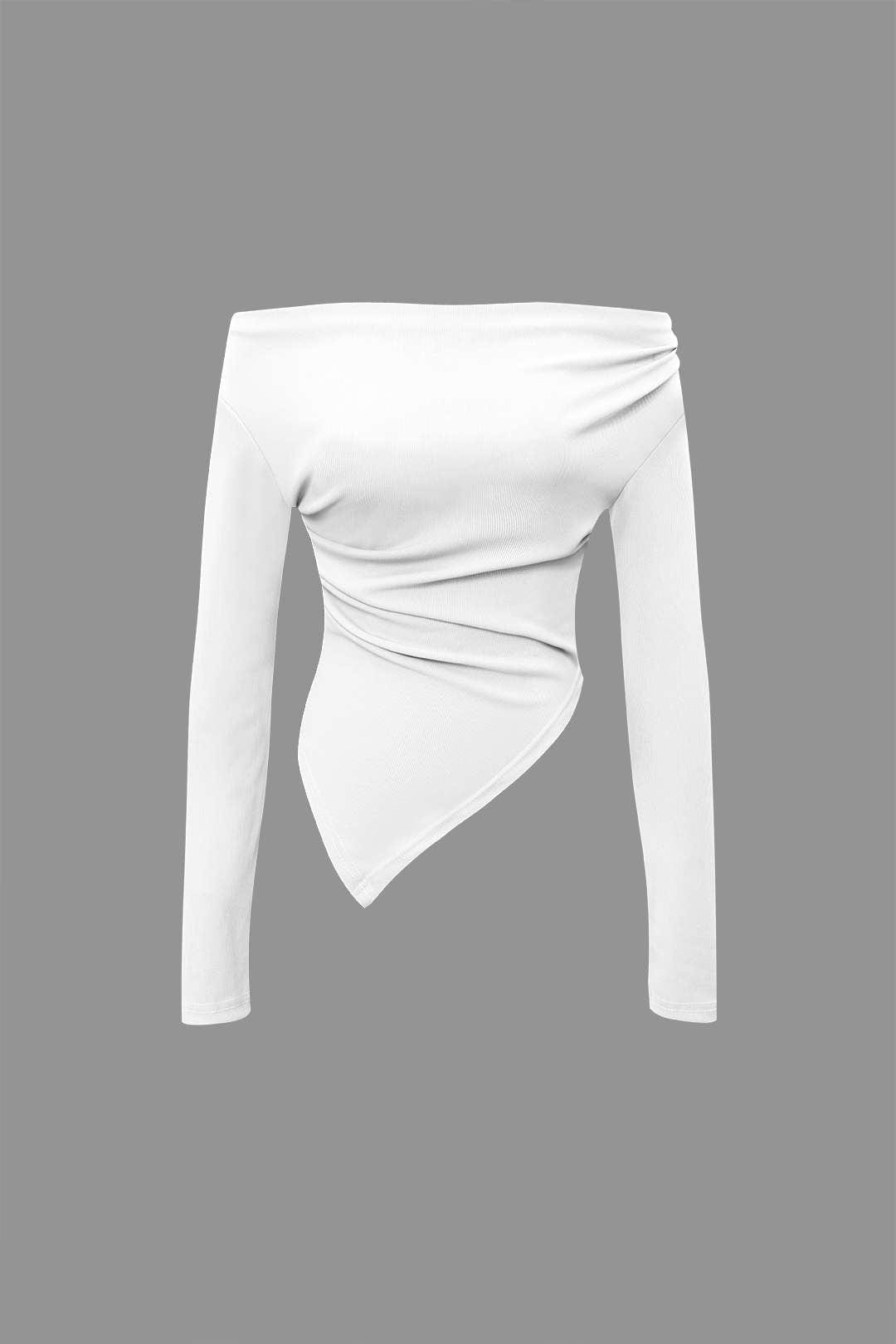 Ensemble Deux Pièces Élégant Asymétrique et Pantalon Large