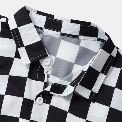 Chemise Homme Manches Courtes Carreaux Polyvalente