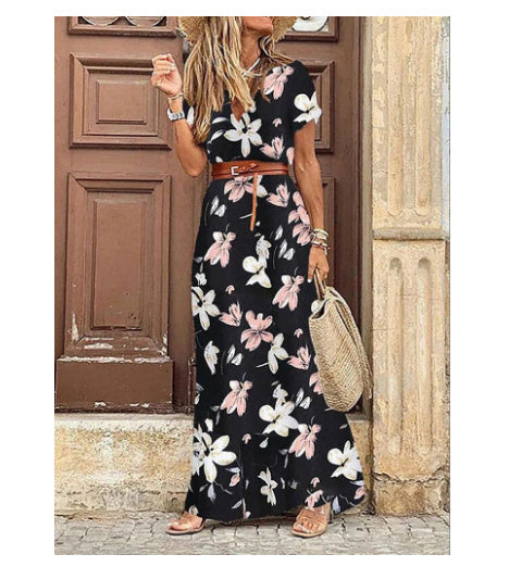 Robe Décontractée Florale Col V