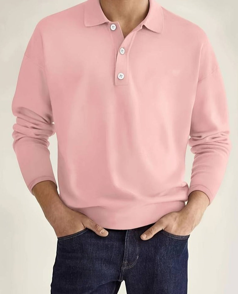 Chemise Polo Homme Noir Manches Longues Élégante et Confortable