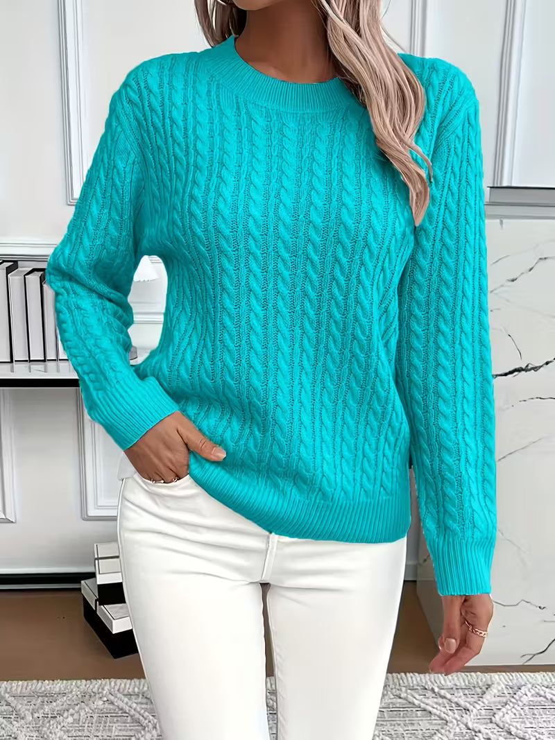 Pull Femme Tricot Chaud Motif Coeur Hiver
