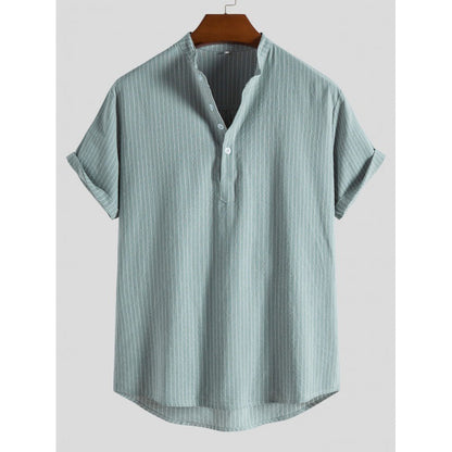 Chemise Homme Été Rayures Col Rond Décontracté - PanierRoyale