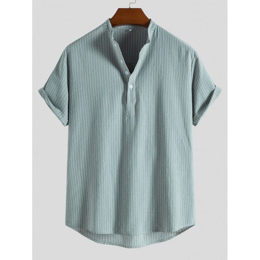 Chemise Homme Été Rayures Col Rond Décontracté - PanierRoyale