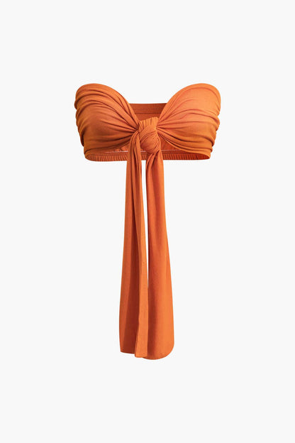 Ensemble Deux Pièces Élégant avec Bandeau et Pantalon Large