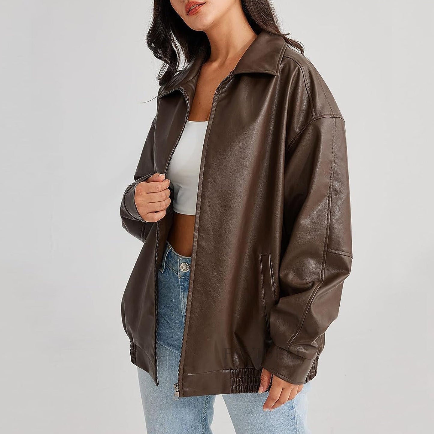 Veste femme décontractée à fermeture éclair moderne