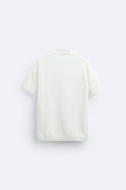 Chemise Poloshirt Coton Blanc Classique