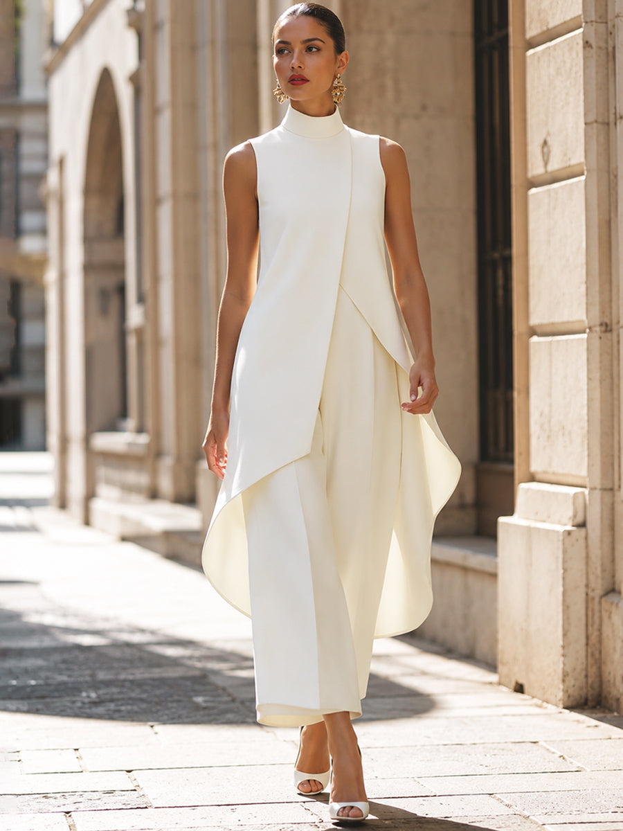 Combinaison Femme Col Montant Coupe Asymétrique