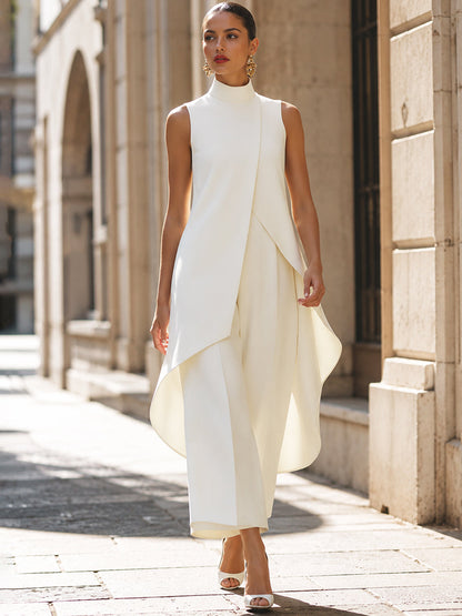 Combinaison Femme Col Montant Coupe Asymétrique