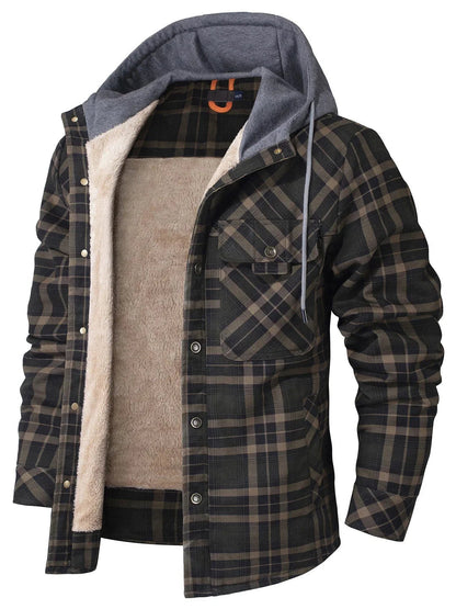 Veste Homme Hiver Douillette à Capuche Amovible