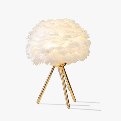Lampe de Bureau Design avec Abat-Jour - Pied Doré et Lumière Chaude