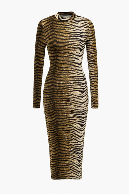 Robe midi imprimé léopard élégante et chic