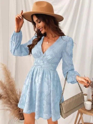 Robe Courte Été pour Femme Col V Décolleté
