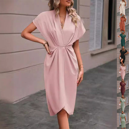 Robe Féminine Manches Longues Décolleté Profond - PanierRoyale