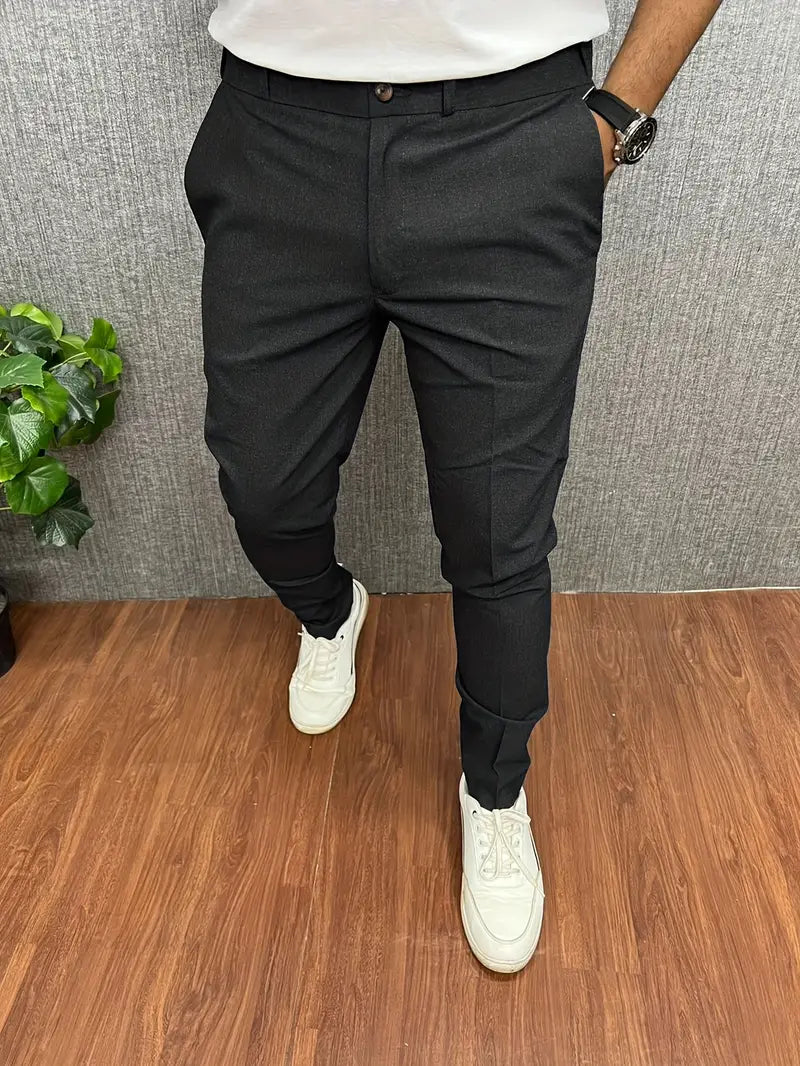 Pantalon Homme Élégant Noir Moderne