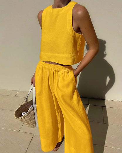 Robe Femelle Lin Élégante et Confortable