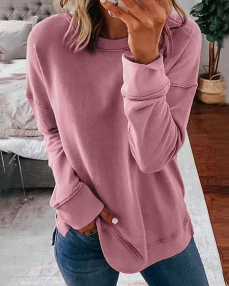 Sweat femme décontracté bleu marine confortable