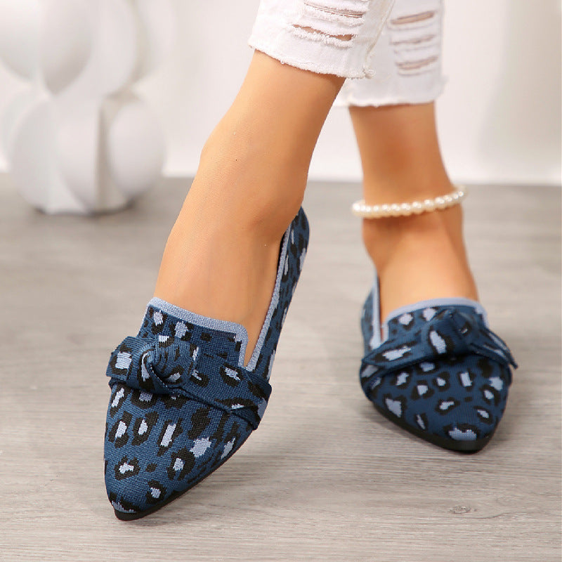 Chaussures Ballerines Féminines à Nœud avec Semelle Plate