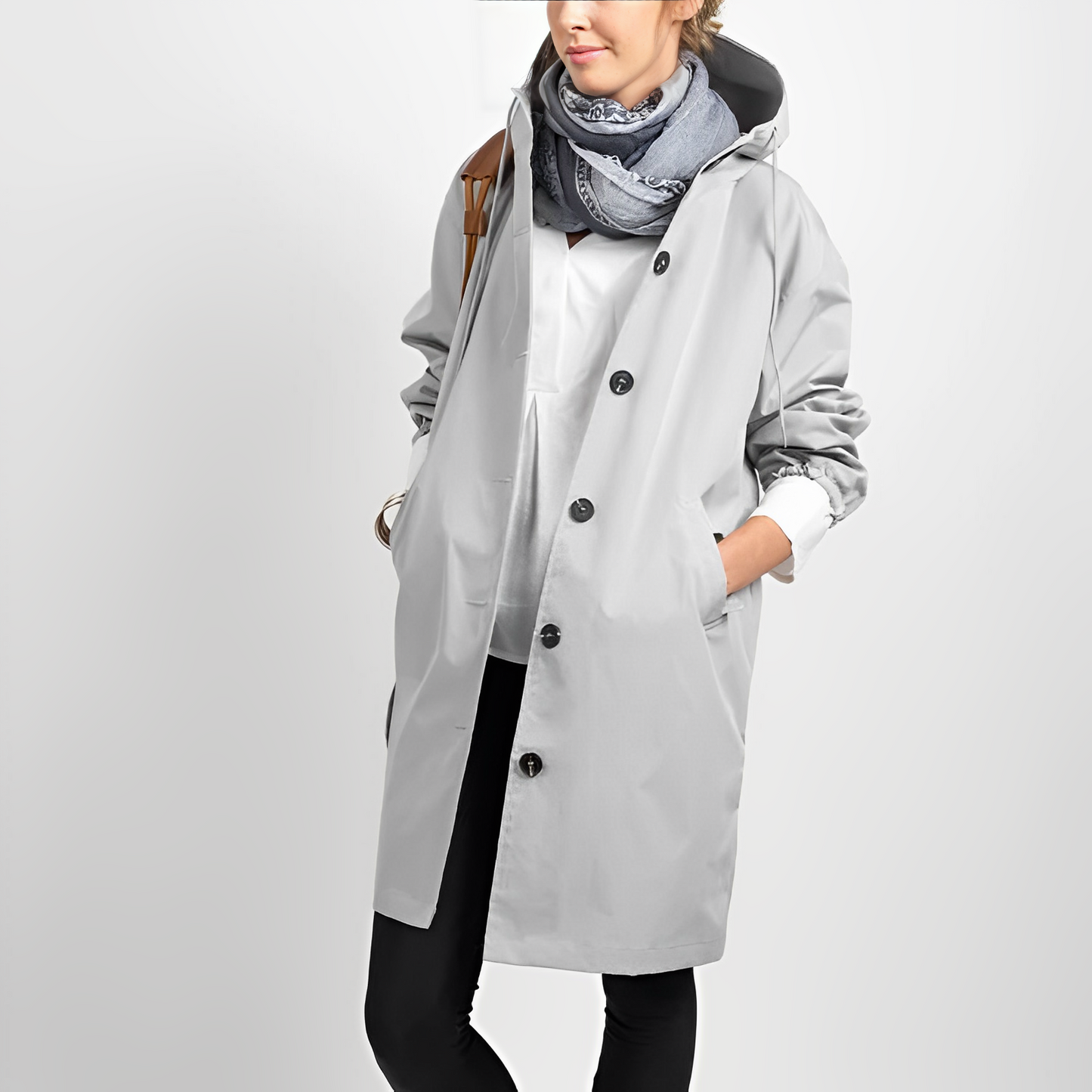Imperméable Femme Capuche Turquoise Clair