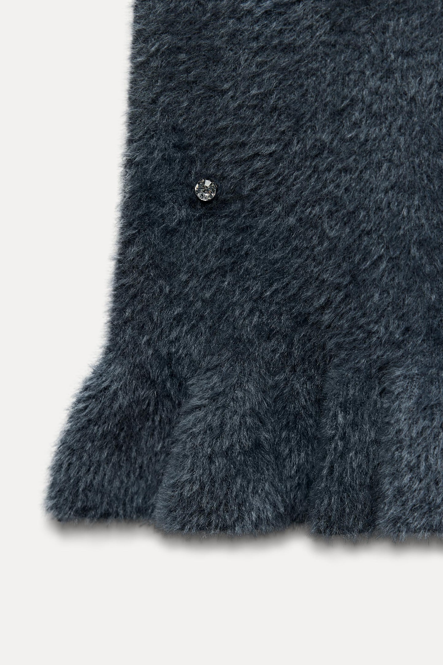 Robe Courte Femme Perlée avec Ourlet Fleuré