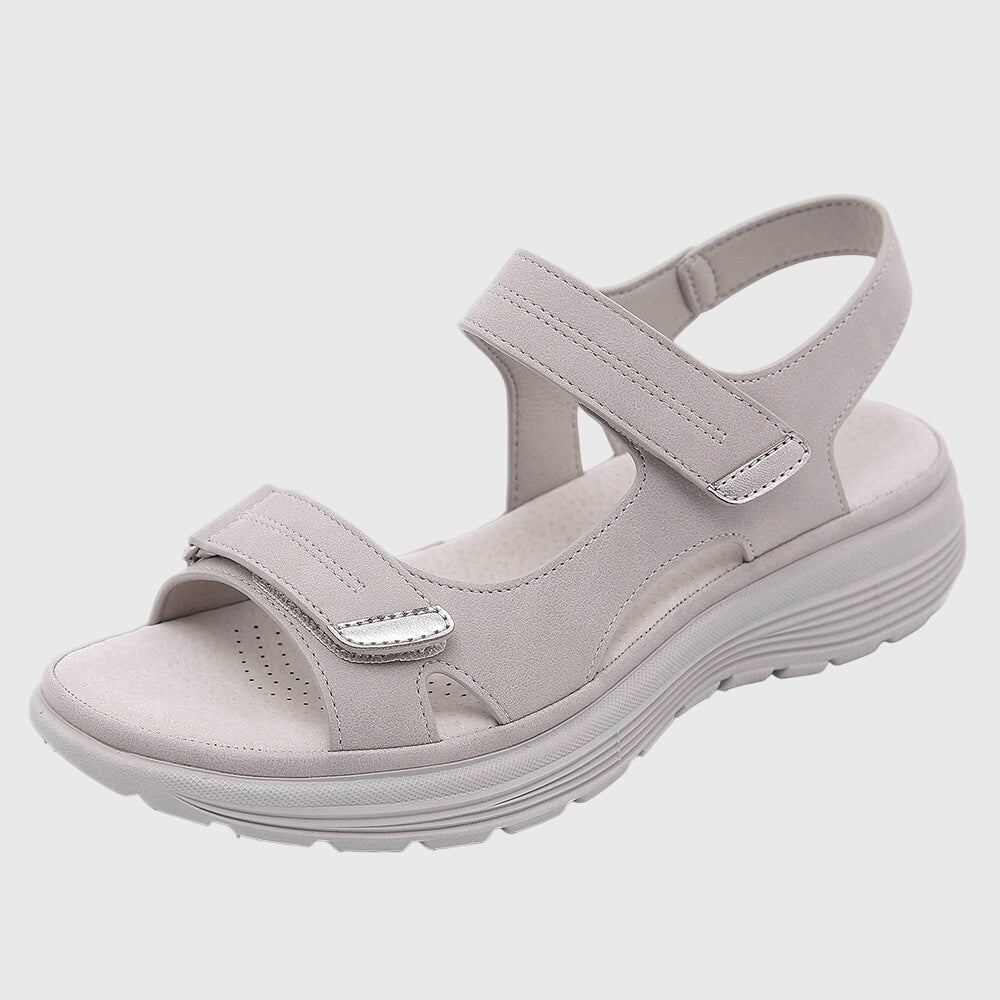 Sandale Femme à Bout Ouvert et Fermeture Velcro