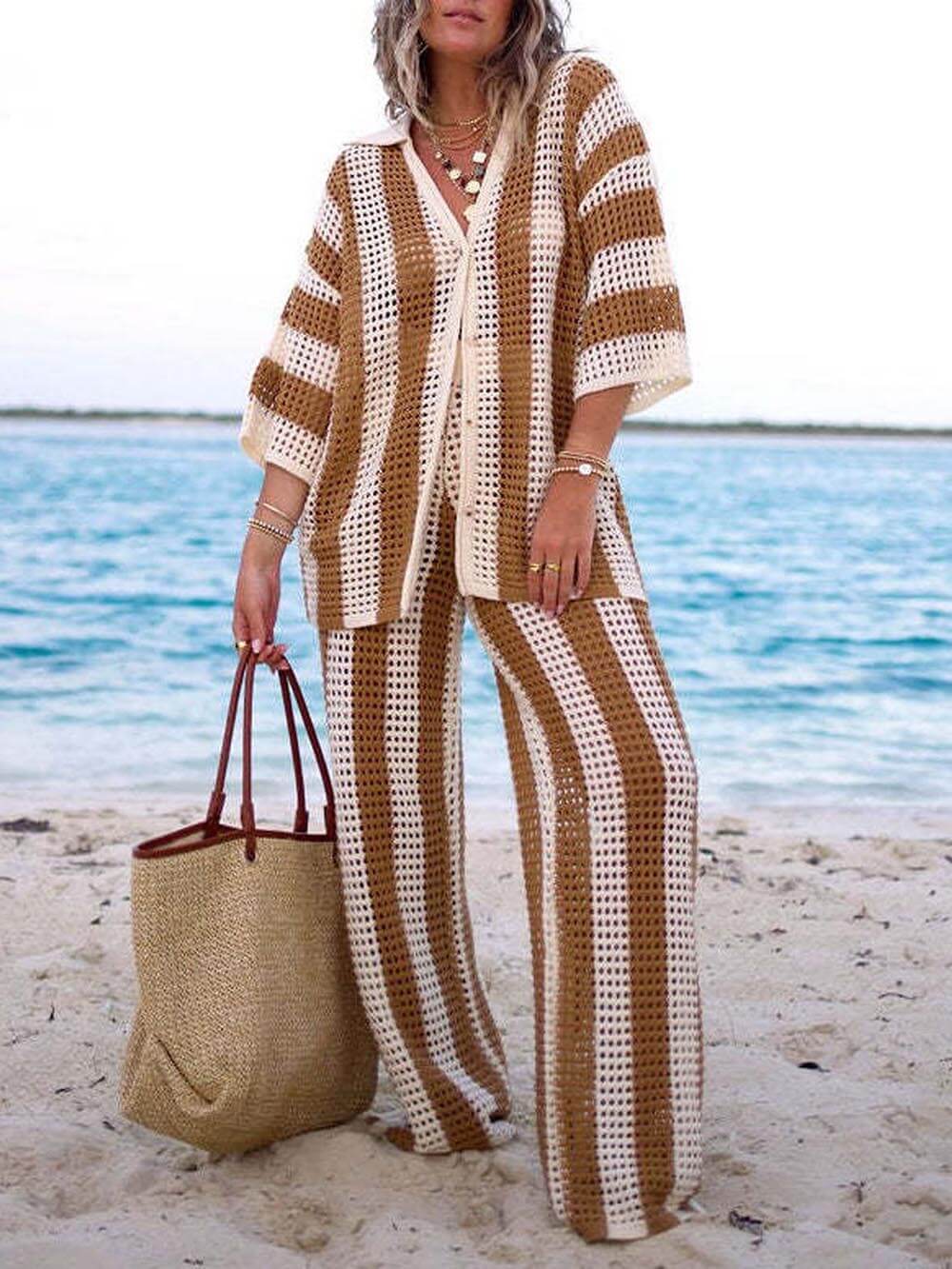 Costume deux pièces élégant avec pantalon confort et boutons décoratifs - PanierRoyale