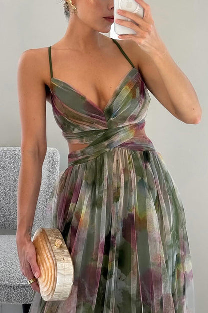 ChicElegance™ – Robe Longue Femme Imprimé Moderne et Laçage Ajustable-4