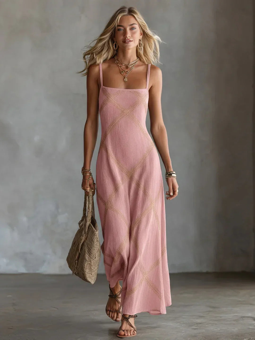 Robe longue Femme Coton Bretelles fines Coupe bohème