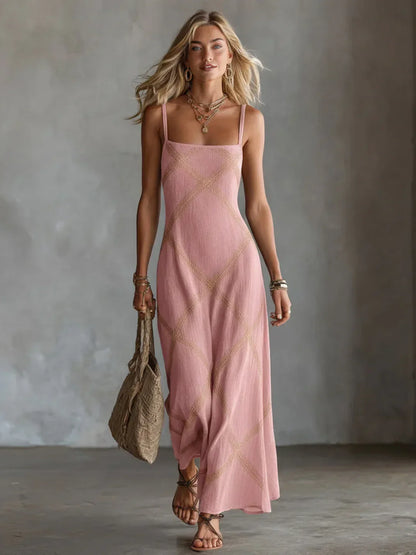 Robe longue Femme Coton Bretelles fines Coupe bohème