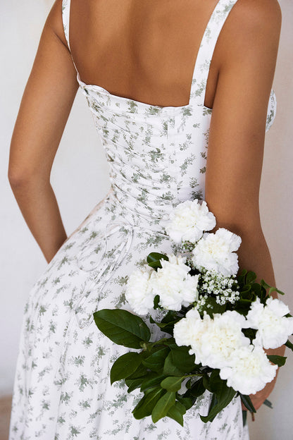 Robe Midi Taille Étroite Rose Pâle