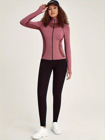 Veste de sport sans couture zippee