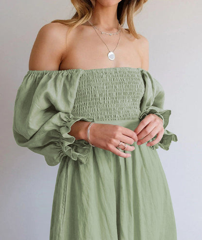 Robe Bustier Femme Élégante avec Manches Volantes - PanierRoyale