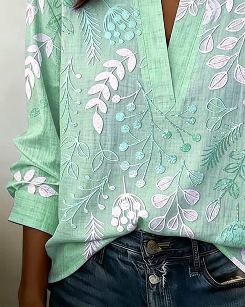Chemisier Femme Fluidité Col V Imprimé Floral Coupe Élégante