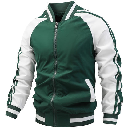 Veste de Running Homme Blanc et Vert Foncé