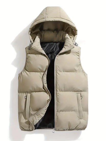 Blouson Hiver Homme Léger avec Capuche et Doublure Chaude