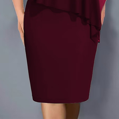 Robe cape Femme Mousseline Superposée Strass