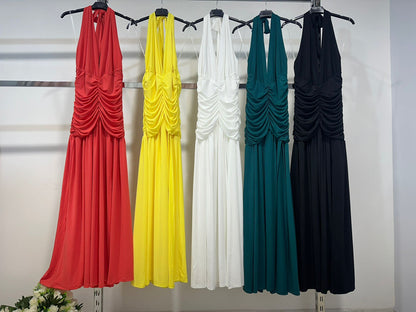 Robe Longue Femme Soirée Dos Nu Décolleté Plongeant Fente
