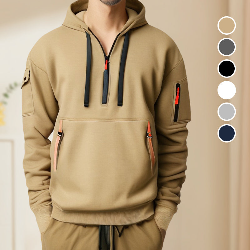 Sweat à capuche zip oversize et doux pour homme