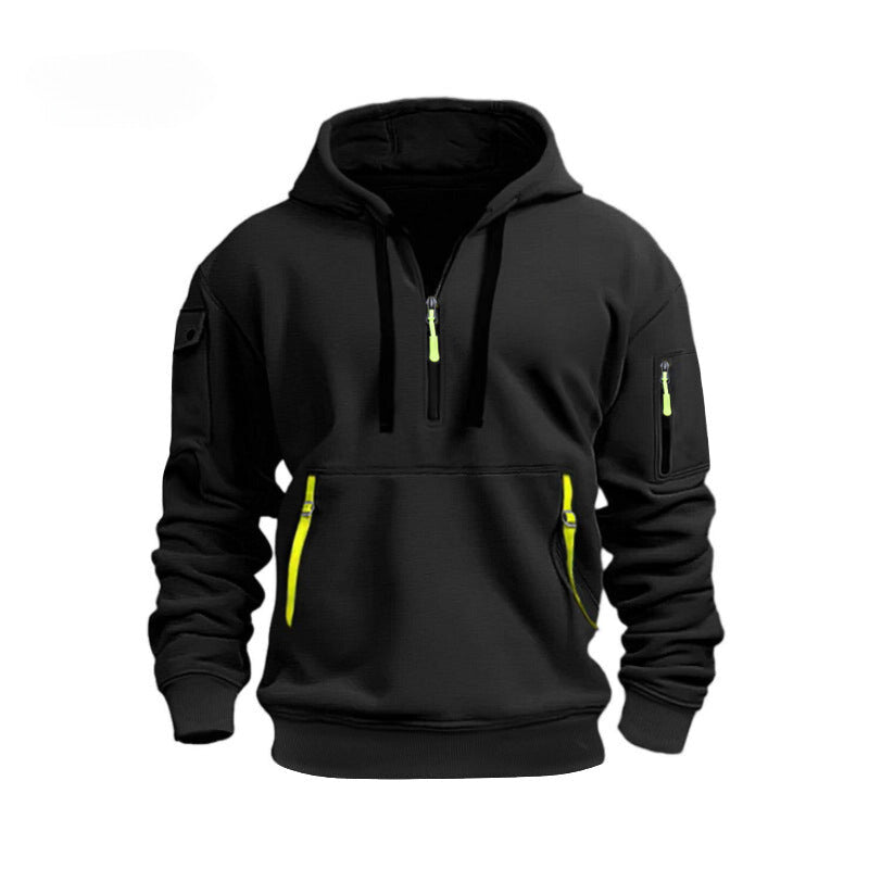 Sweat à capuche zip oversize et doux pour homme