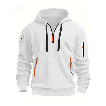 Sweat à capuche zip oversize et doux pour homme