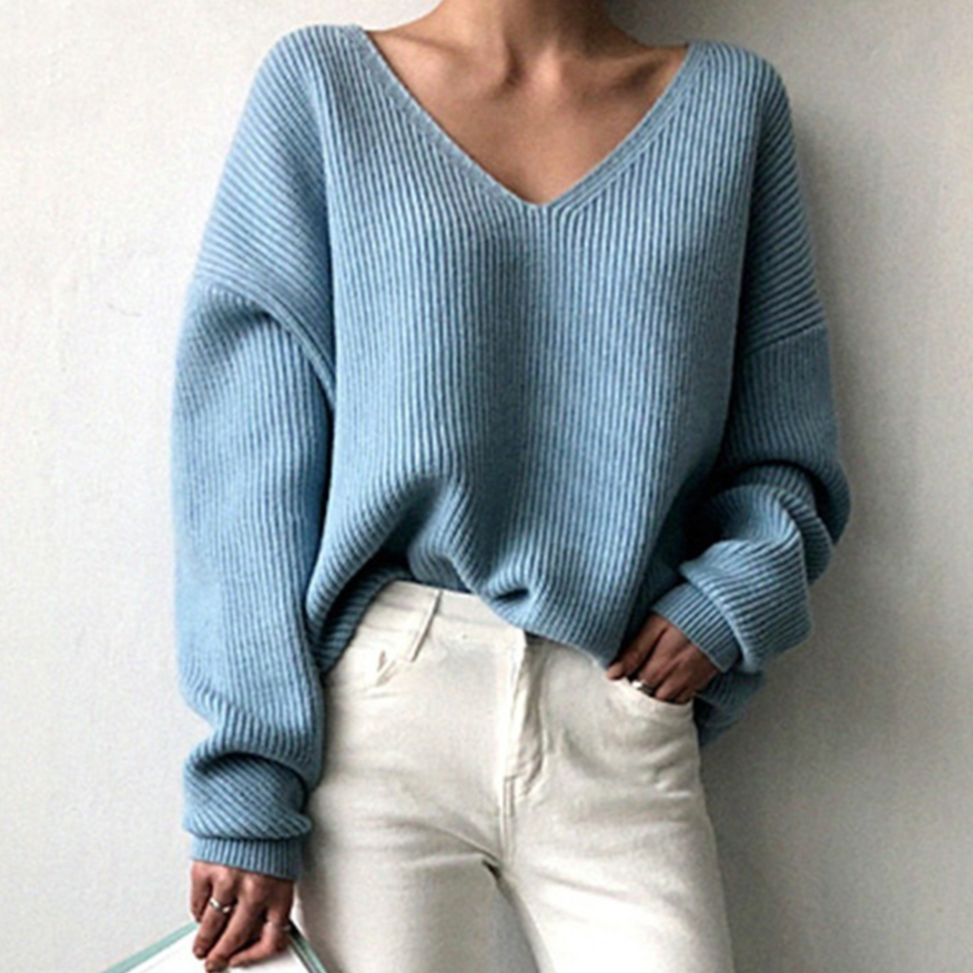 Pull en Laine Mérinos Doux avec Col en V - PanierRoyale