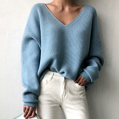 Pull en Laine Mérinos Doux avec Col en V - PanierRoyale