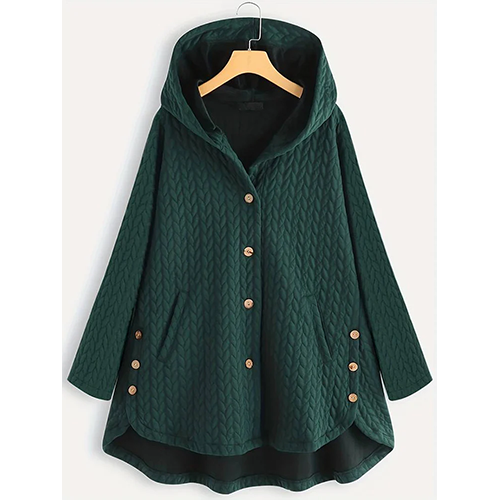 Manteau à capuche hiver chaud et élégant fermeture éclair