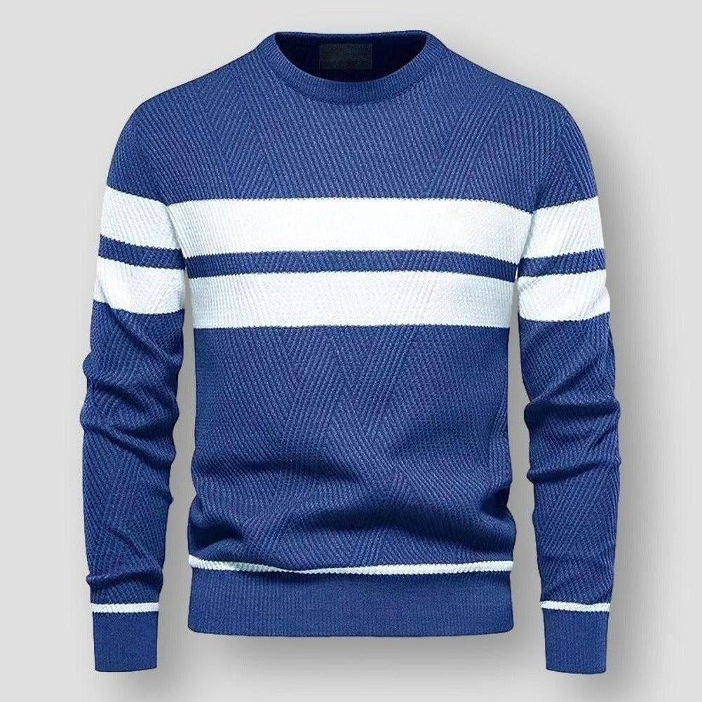Pull en Maille Rayée à Manches Longues - PanierRoyale