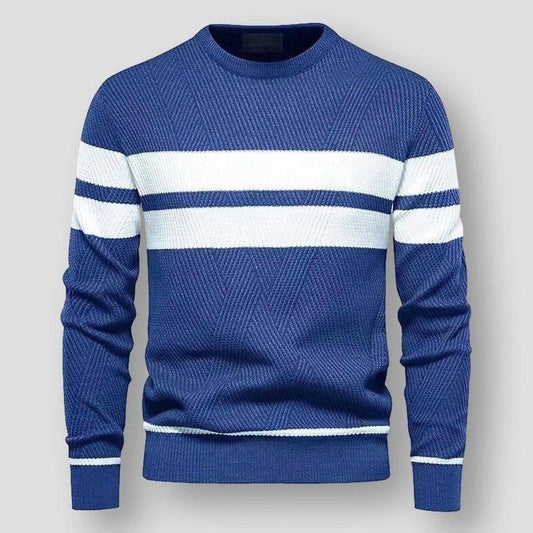 Pull en Maille Rayée à Manches Longues - PanierRoyale